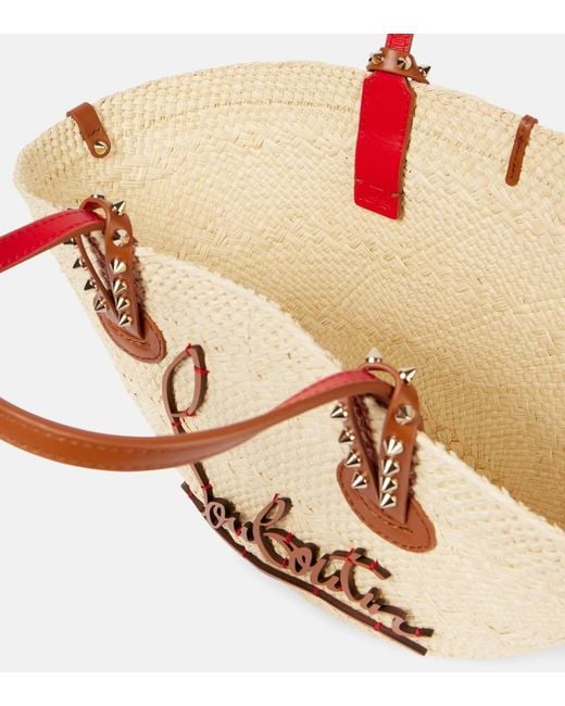 Christian Louboutin Natural Cabata Mini Raffia Basket Bag