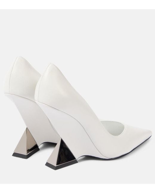 The Attico White Cheope Leather Pumps