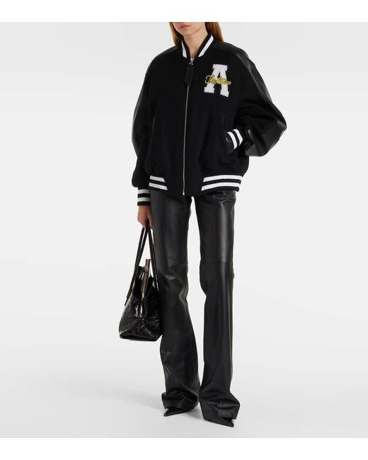 The Attico Black Wool-Blend Fleece Blouson