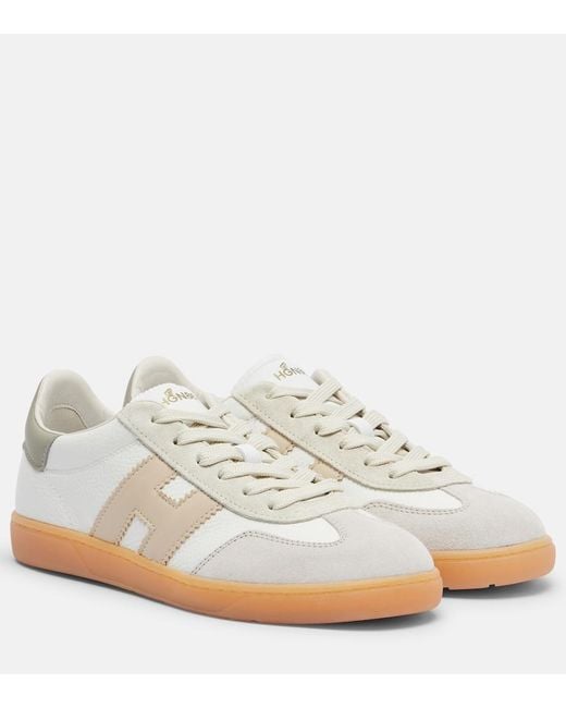 Hogan White Cool Allacciato H Suede Sneakers
