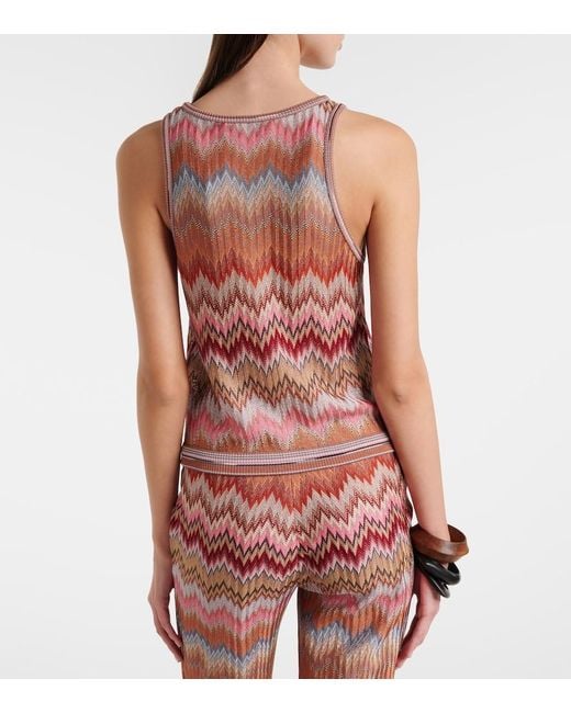 Missoni Pink Zigzag Lame Tank Top