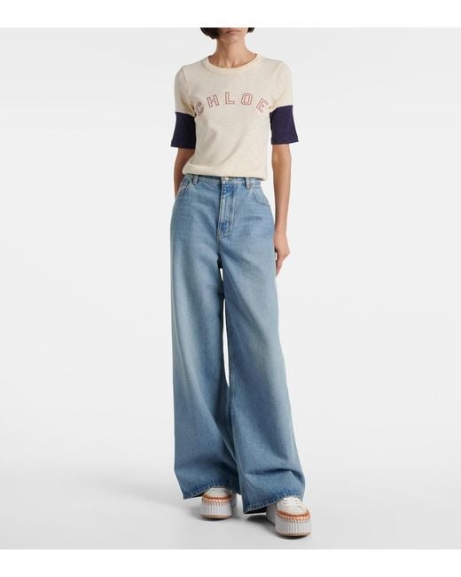Chloé White Leather Platform Sneakers
