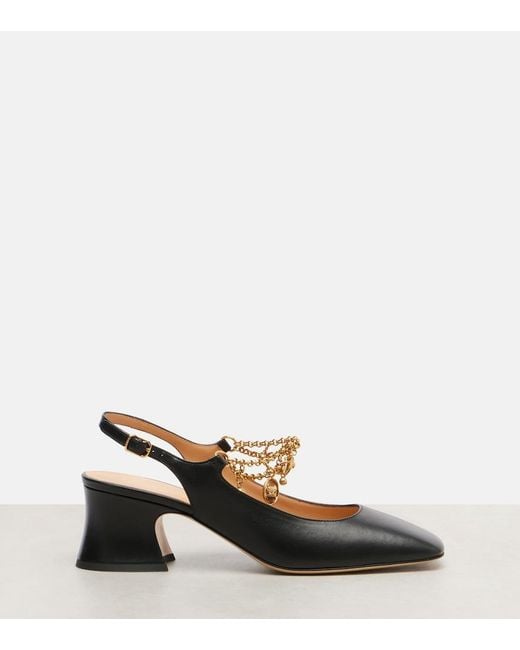 Chloé Brown Charms 55 Leather Slingback Pumps