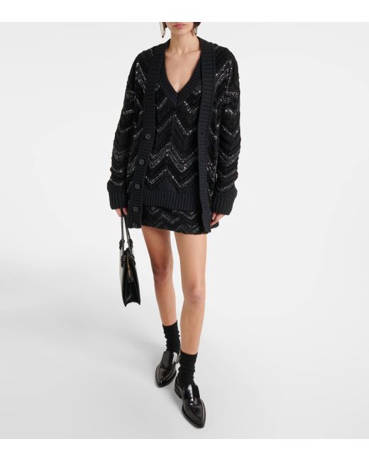 Missoni Black Zigzag Sequined Cardigan