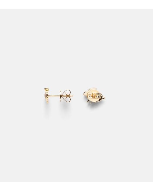Anita Ko White Bunny 18Kt Earrings With Diamonds And Emeralds