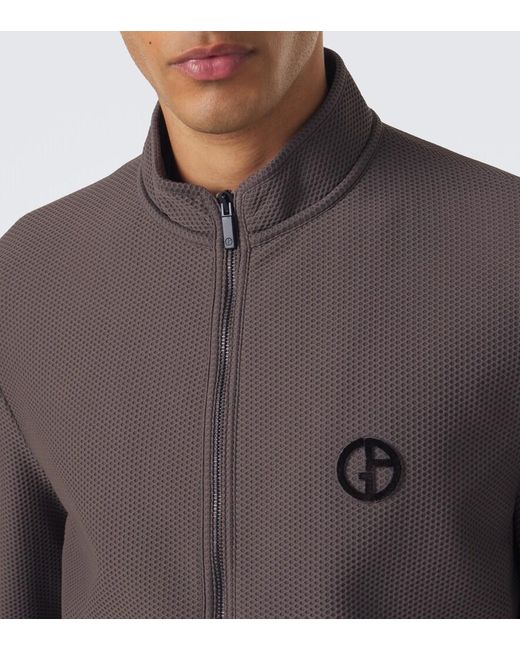 Giorgio Armani Gray Logo Blouson Jacket for men