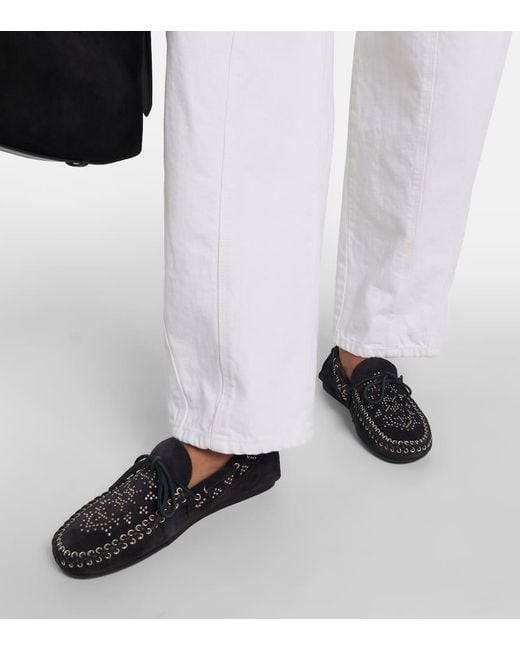 Mocasines con puntera redonda y apliques Isabel Marant de color Black