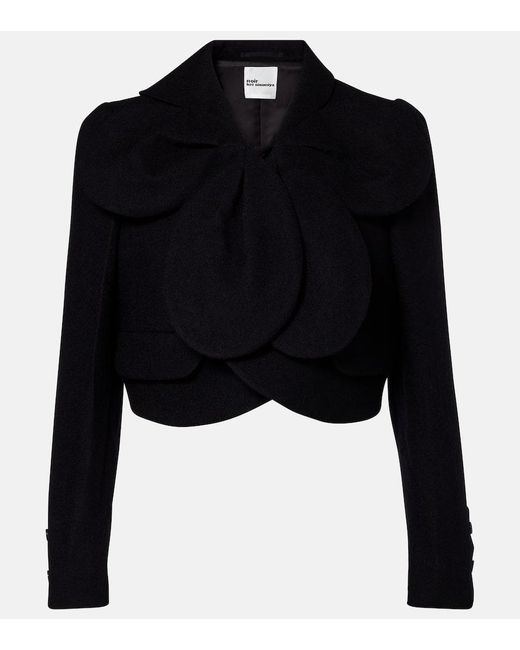 Noir Kei Ninomiya Black Cropped Wool Jacket