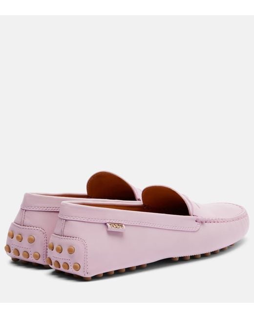 Tod's Pink Gommino Leather Driving Shoes