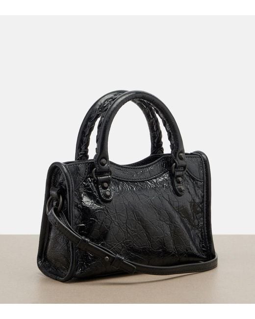Balenciaga Black Le City Mini Leather Top-Handle Bag