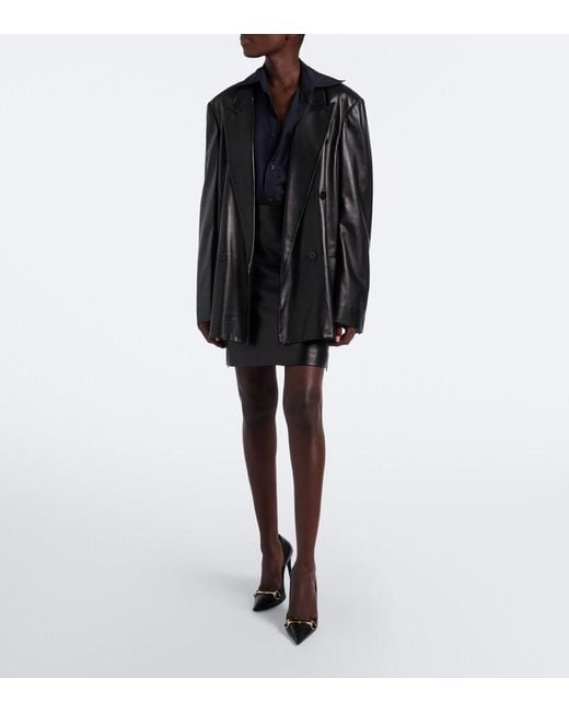 Gucci Black Leather Miniskirt