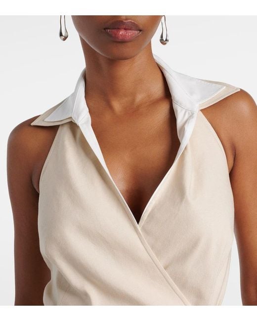 Jonathan Simkhai Natural Campbell Linen Top