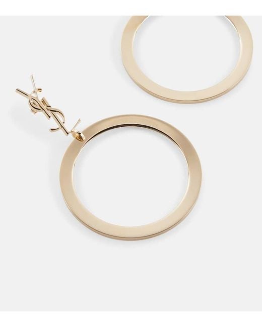 Pendientes De Aro Cassandre Saint Laurent de color Natural