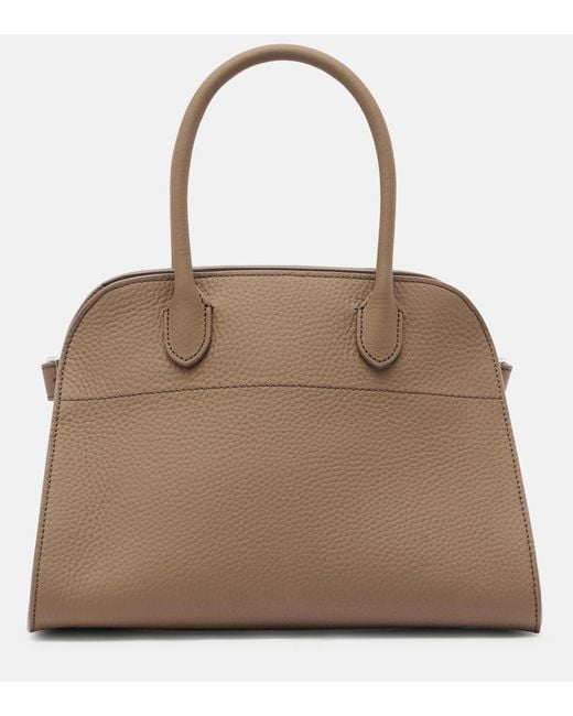 The Row Brown Soft Margaux 10 Leather Tote Bag