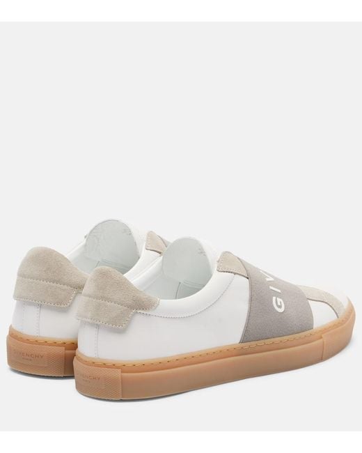 Givenchy White Urban Street Logo Leather Slip-On Sneakers