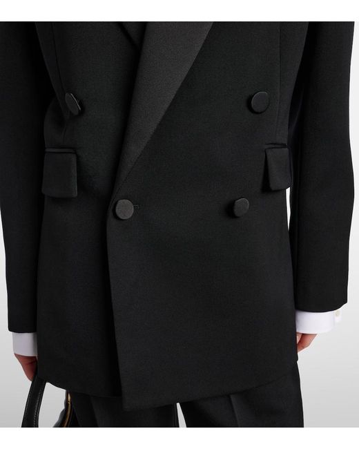 Saint Laurent Black Satin-Trimmed Wool Tuxedo Jacket