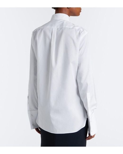 Tom Ford White Cotton Twill Tuxedo Shirt