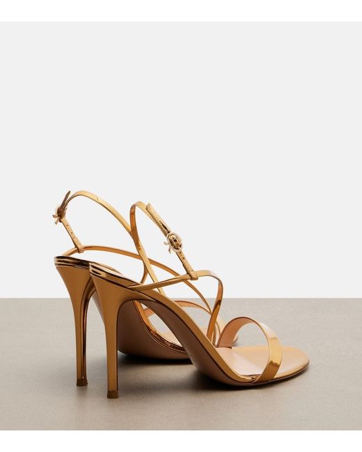 Gianvito Rossi Metallic Leather Slingback Sandals