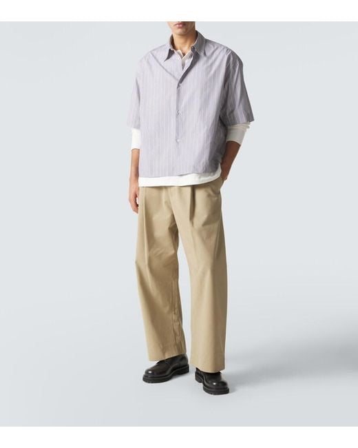 Studio Nicholson Blue Sanko Striped Cotton Shirt for men