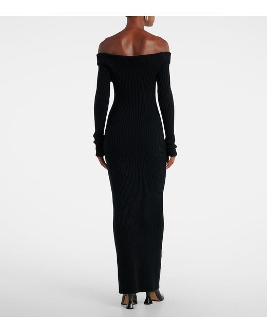 Max Mara Black Wool And Cashmere-Blend Maxi Dress