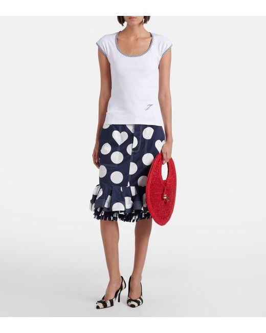 Jacquemus Red Spiaggia Small Raffia Top-Handle Bag
