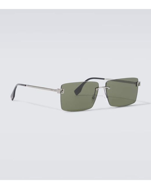 Occhiali Da Sole Rettangolari Di Sky di Fendi in Green da Uomo