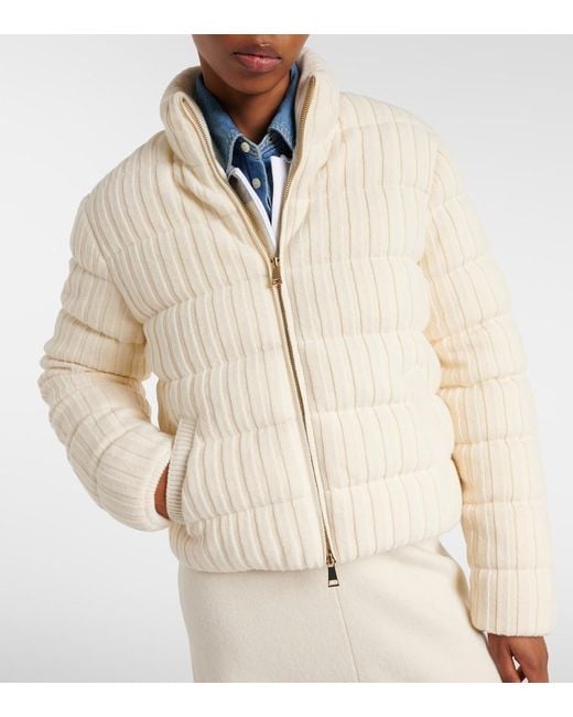 Moncler Natural Wool And Cashmere Down Jacket