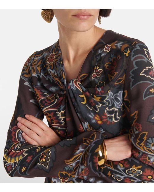 Etro Black Printed Minidress