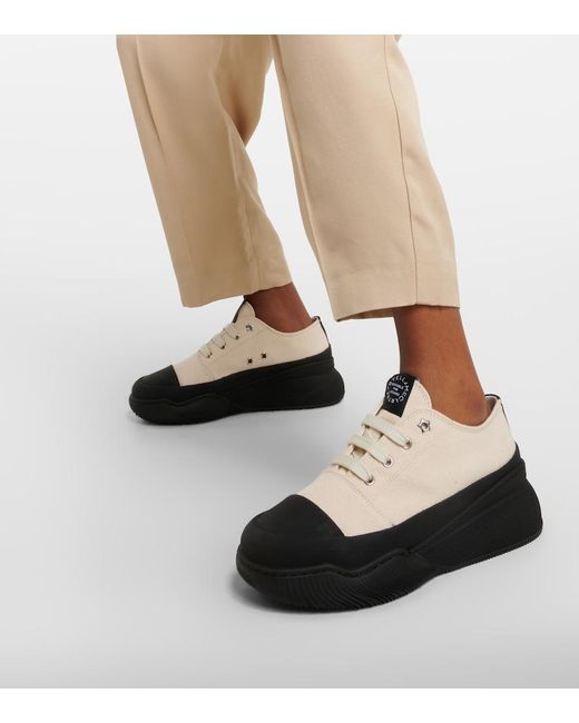 Stella McCartney Black Loop Canvas Platform Sneakers