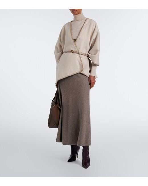Max Mara Natural Virgin Wool Cape