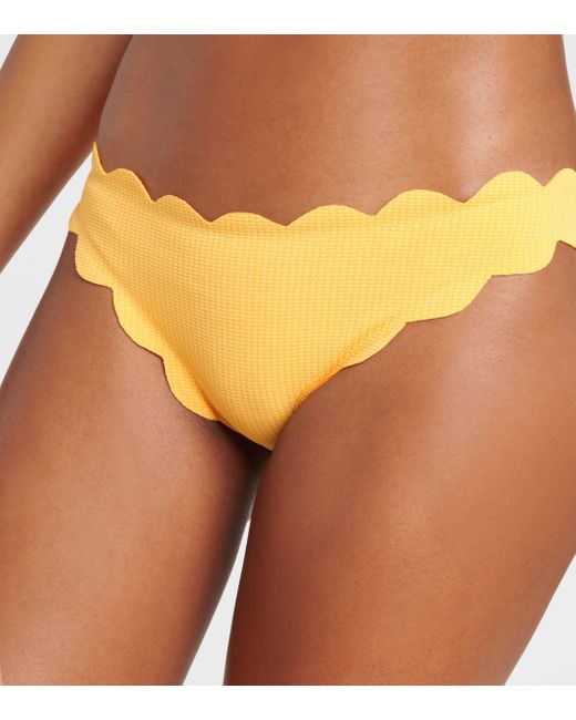 Marysia Swim Yellow Antibes Scalloped Low-rise Bikini Bottoms