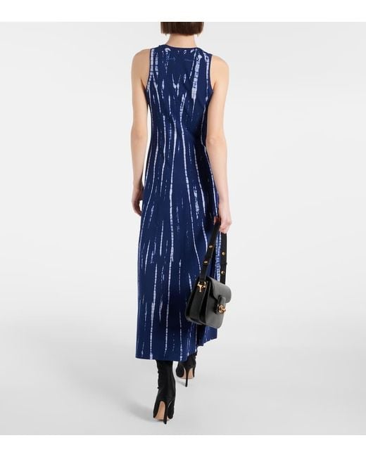 Proenza Schouler Blue White Label Davi Cotton-blend Maxi Dress