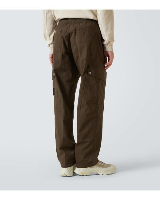 Pantalones Rectos En Mezcla De Algodon Stone Island de hombre de color Gray