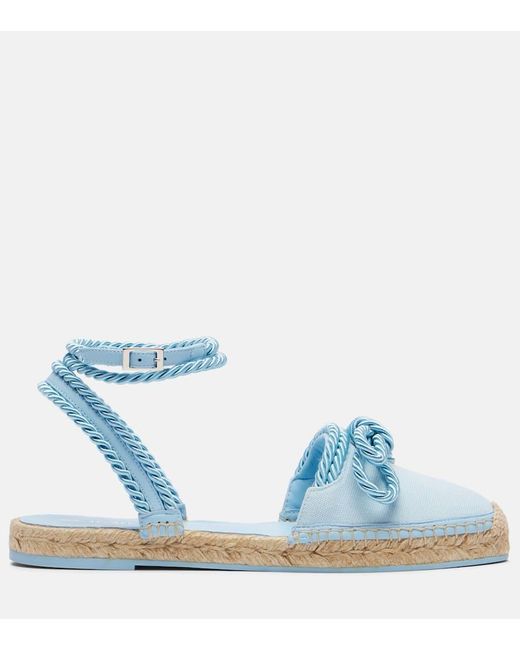 Mach & Mach Blue Bow-Detail Espadrille Sandals