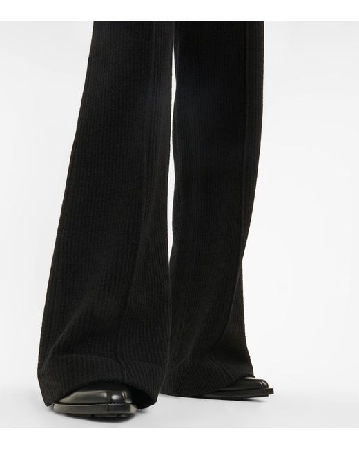 Chloé Black High-Rise Flared Virgin Wool Pants