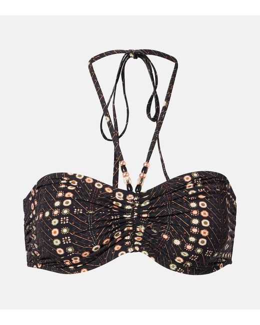Isabel Marant Black Salmage Printed Halterneck Bikini Top