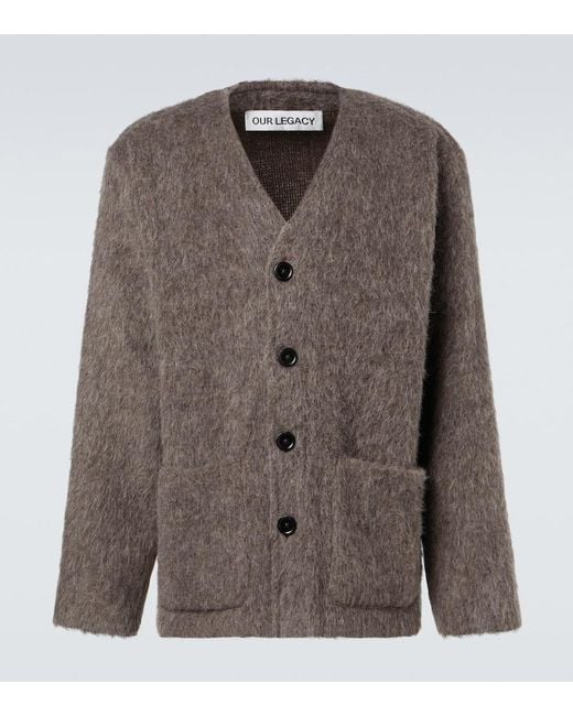 Our Legacy Brown Buttoned Cardigan for men