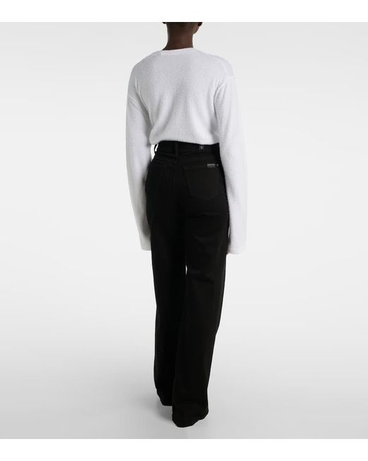 Jeans Anchos Lotta De Tiro Alto 7 For All Mankind de color Black