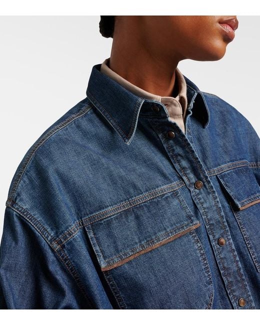 Brunello Cucinelli Blue Monili Denim Jacket