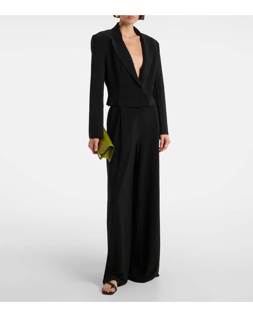 Norma Kamali Black Weite High-Rise-Hose