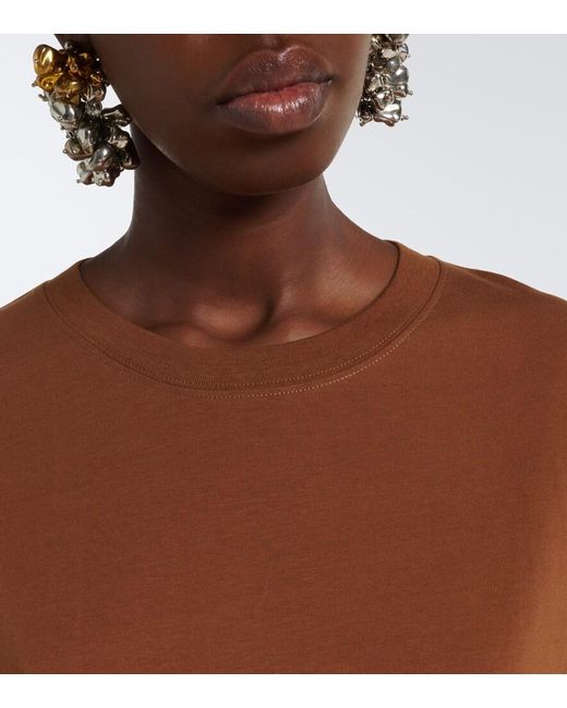 Dries Van Noten Brown Cotton Jersey T-Shirt