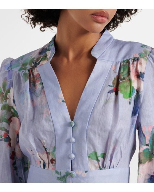 Abito Midi Everley di Zimmermann in Blue