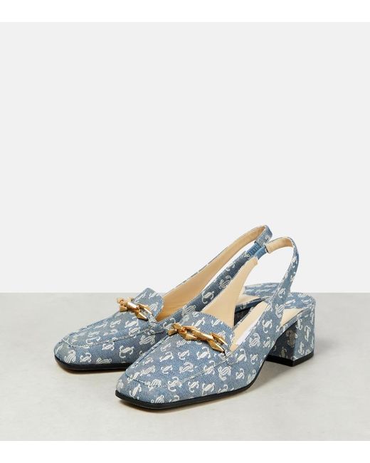 Jimmy Choo Blue Diamond Tilda Denim Slingback Pumps
