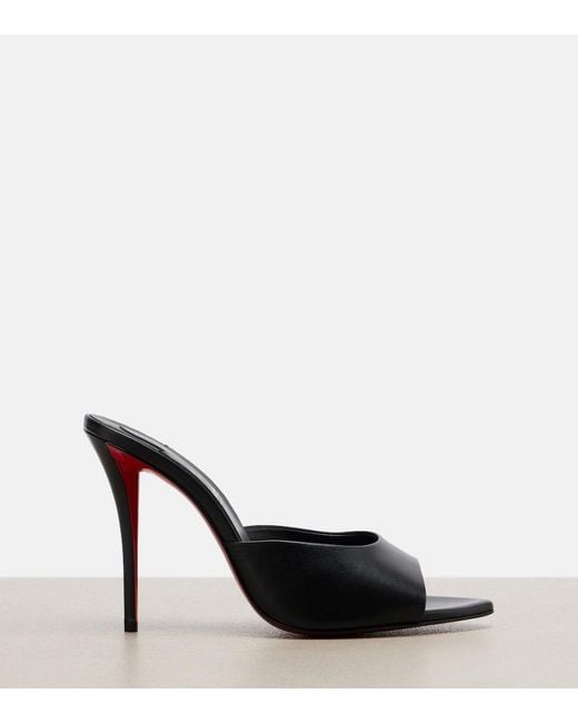 Christian Louboutin Black Miss Z Leather Mules