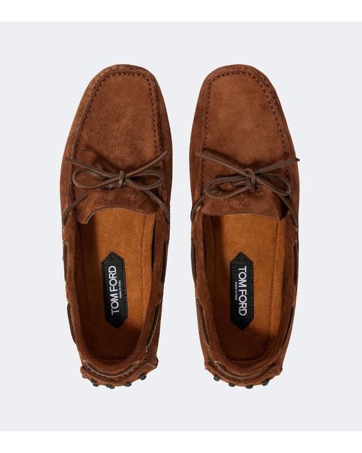 Tom Ford Brown Rod Suede Driving Shoes for men
