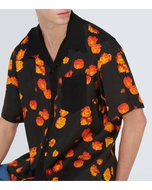 Camisa bowling Highlife floral Wales Bonner de hombre de color Black