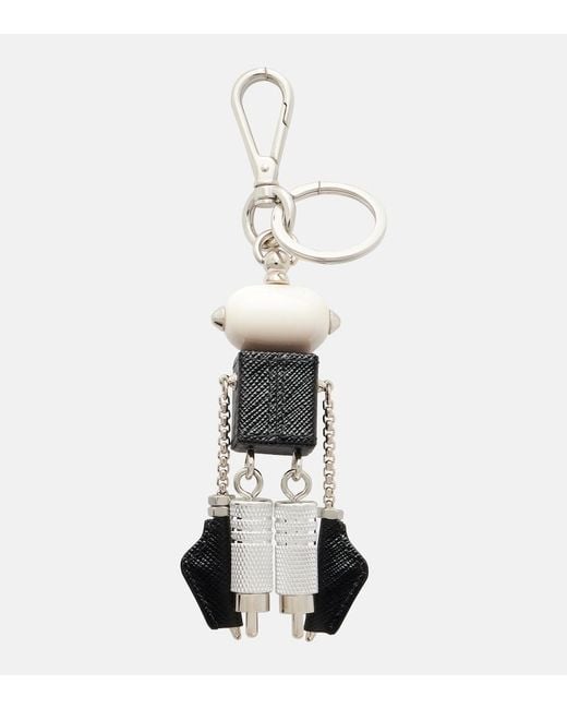Prada White Leather Bag Charm