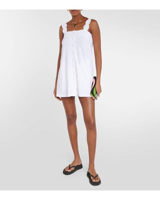 Marysia Swim White Minikleid aus einem Baumwollgemisch