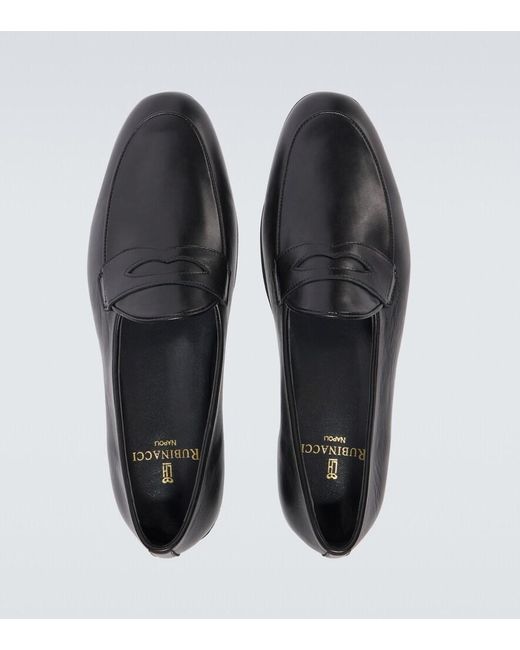 Rubinacci Black Leather Loafers for men