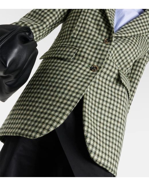 Loewe Green Wool Check Blazer